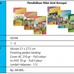 Distributor/Supplier/Agen/Jual Buku Pendidikan Nilai Anti Korupsi jenjang SD/MI, SMP/MTs, dan SMA/MA/SMK