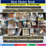 Pengiriman Buku LKS SD/MI, SMP/MTs, SMA/MA/SMK Dan Buku Pelajaran Best Choice Book (09 – 23 Januari 2022)