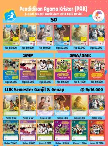 Penyedia/Supplier/Distributor/Agen/Jual Buku Pendidikan Agama Kristen (PAK) BPK Gunung Mulia SD, SMP, SMA/SMK [WA 085730453518]