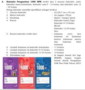 Kalender Pengasuhan 1000 HPK