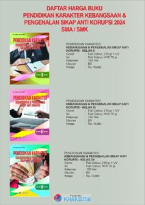 Distributor Buku Pendidikan Karakter Kebangsaan & Pengenalan Sikap Anti Korupsi untuk SMA/MA/SMK