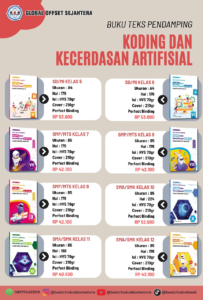Distributor/Supplier/Agen/Jual Buku Teks Pendamping Koding dan Kecerdasan Artifisial Jenjang SD/MI, SMP/MTs, SMA/MA/SMK Penerbit GOS (Global Offset Sejahtera)