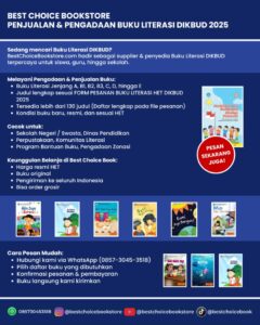 Distributor Buku Literasi DIKBUD 2025 – Best Choice Bookstore, Penyedia Resmi Buku Literasi untuk Sekolah & Dinas Pendidikan