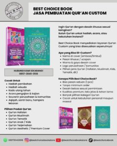 Produsen Qur’an Beginner Custom – Mushaf Praktis dan Personal untuk Pemula